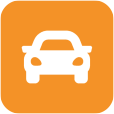 Fundo laranja com desenho de carro escrito automovel seguro de auto, veículos, carro
