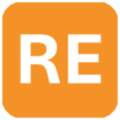 Fundo laranja com as letras R E, quais representam os ramos elementares, todo tipo de seguro para bens como residencia, celular e corporativo por exemplo.